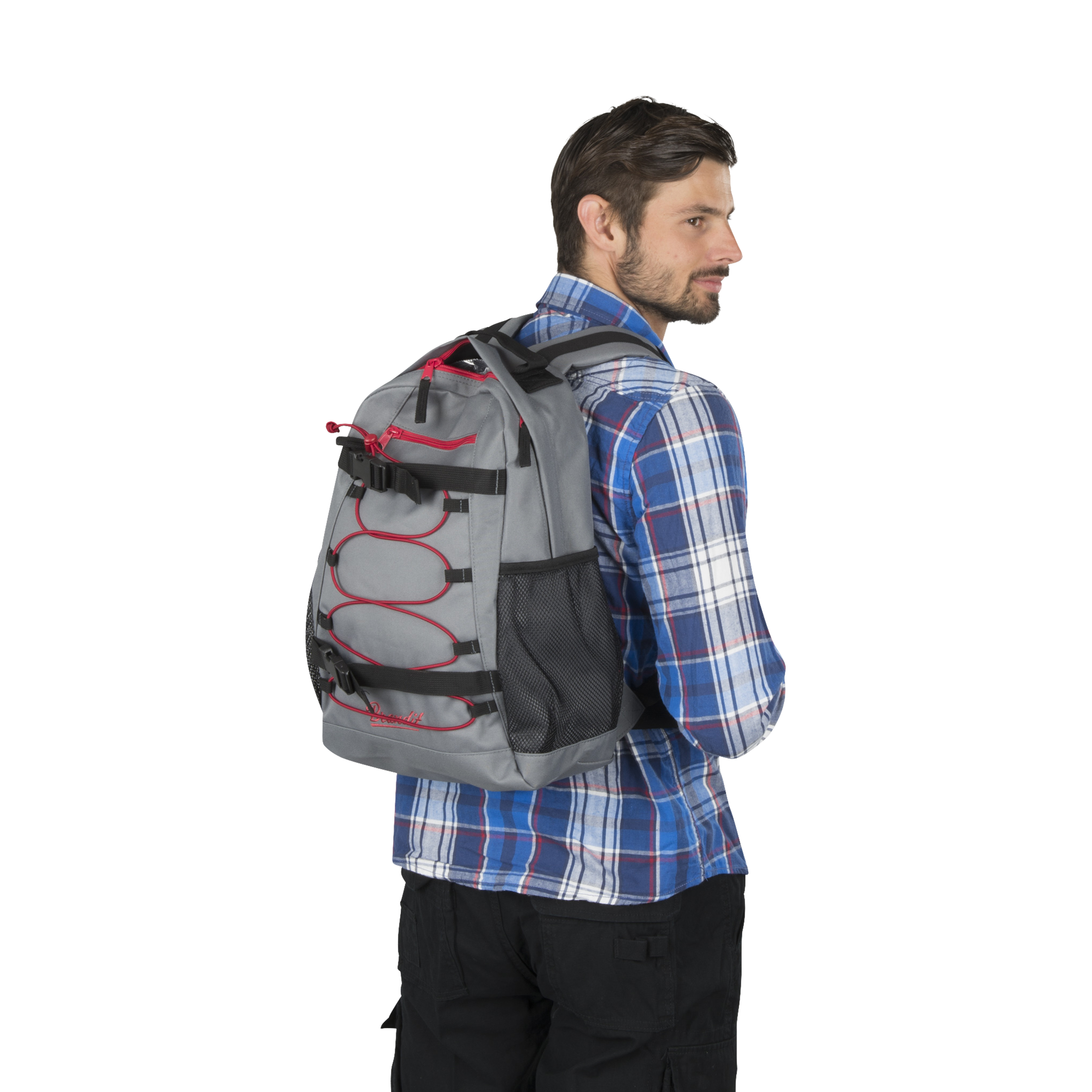 Brandit Urban Cruiser Backpack Commuting Travel Outdoor Bag Anthracite Black Red